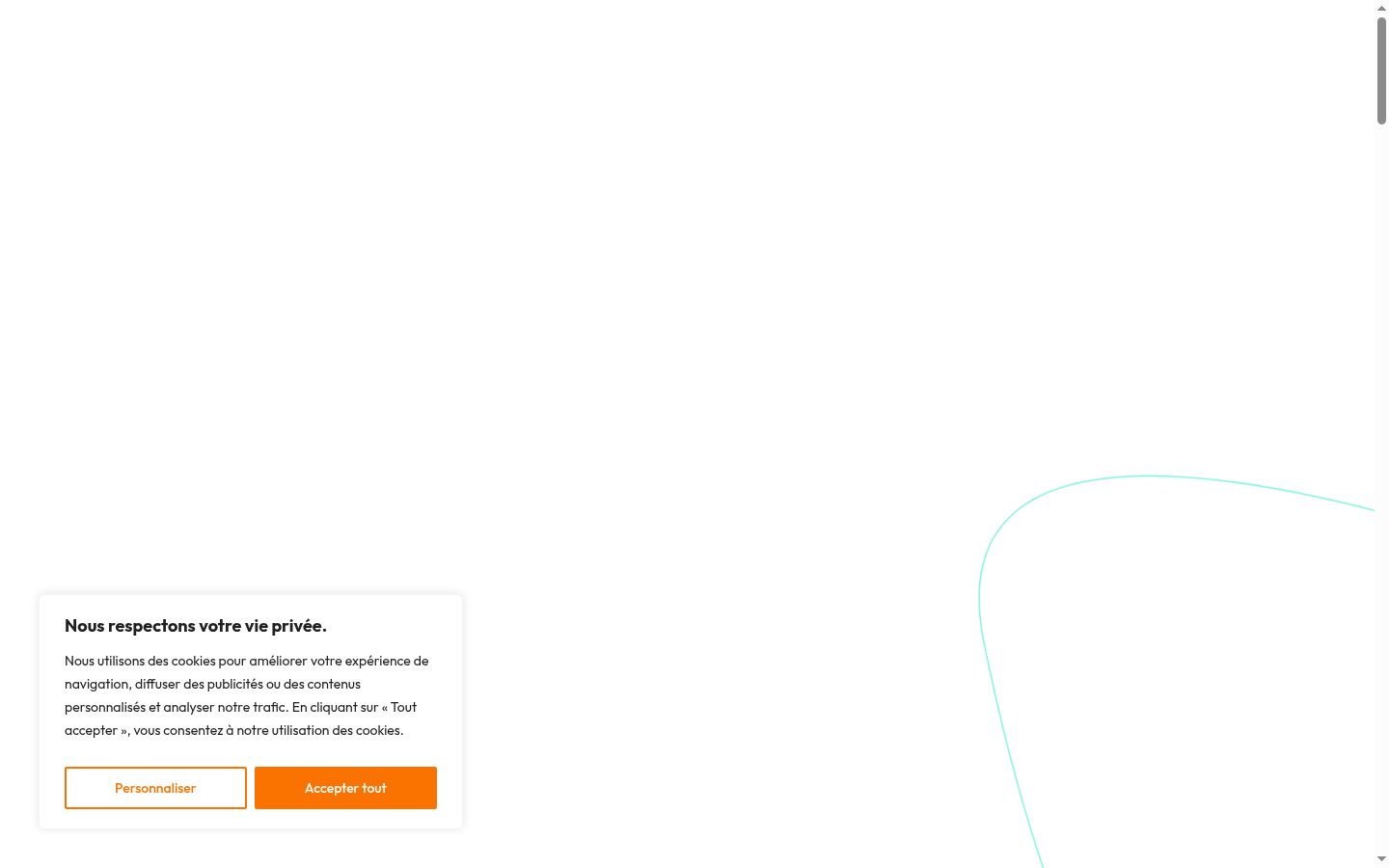 Captura de ecrã do banner de consentimento apresentado antes de qualquer interação