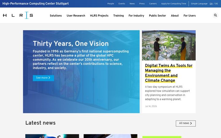 Screenshot of hlrs.de