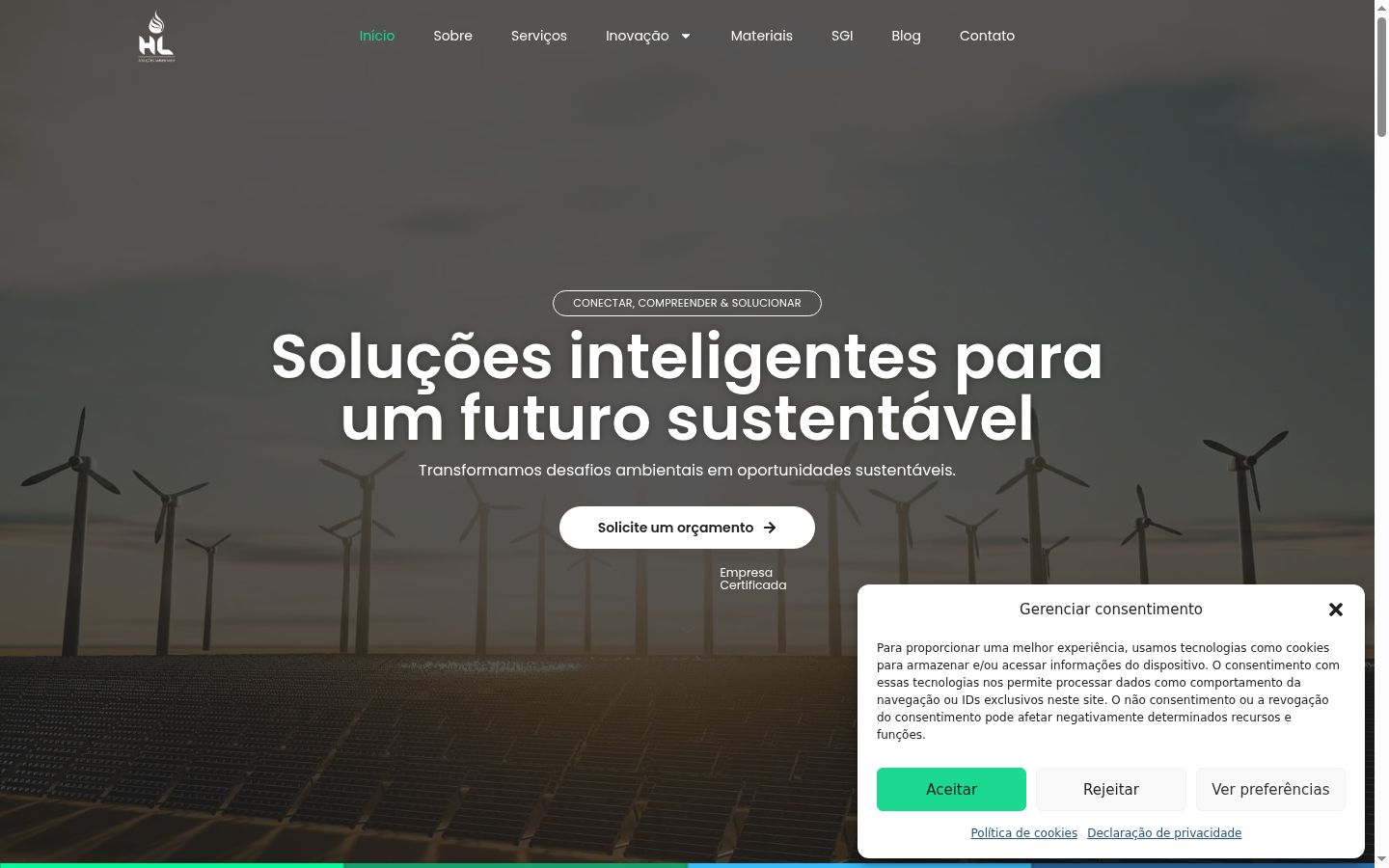 Screenshot of the consent banner shown before any interaction