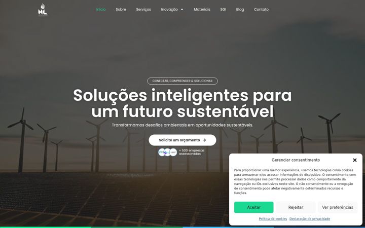 Screenshot of hlsolucoesambientais.com.br
