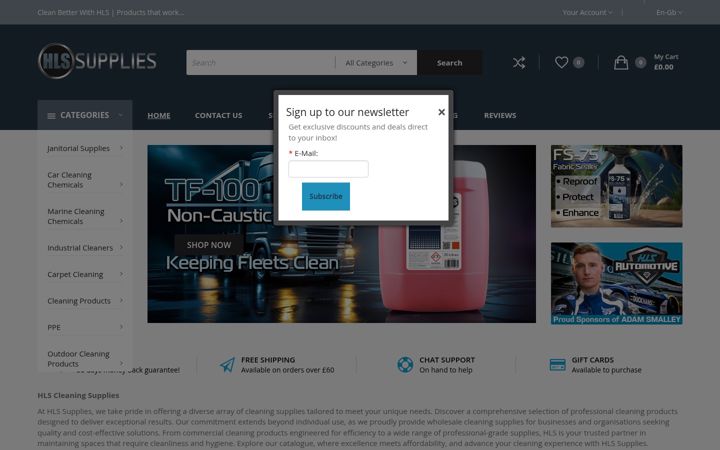 Screenshot of hlssupplies.co.uk