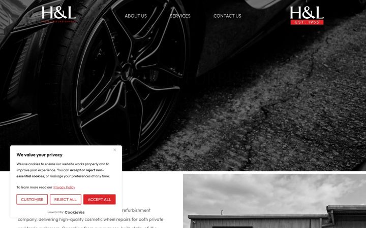 Screenshot of hlwheelrefurbishment.co.uk