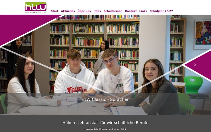 Screenshot of hlwneumarkt.at