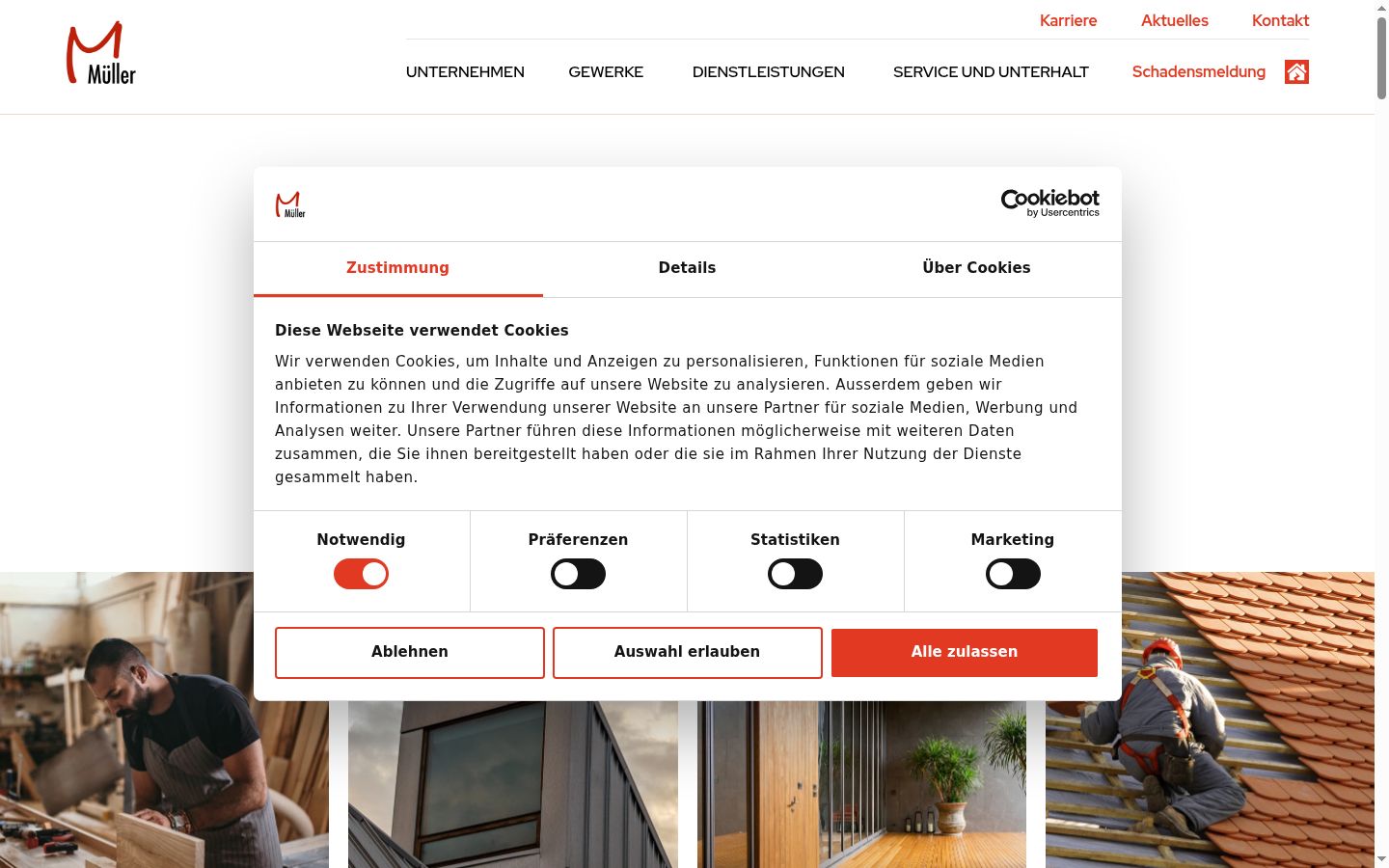 Captura de ecrã do banner de consentimento apresentado antes de qualquer interação