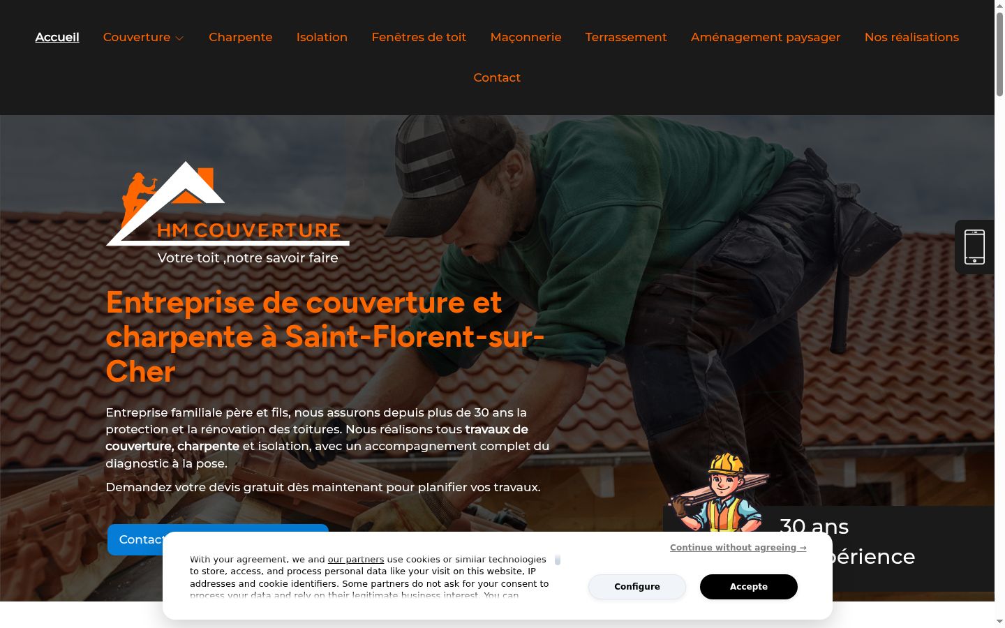 Screenshot tal-banner tal-kunsens muri qabel kwalunkwe interazzjoni