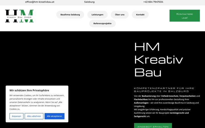 Screenshot of hm-kreativbau.at