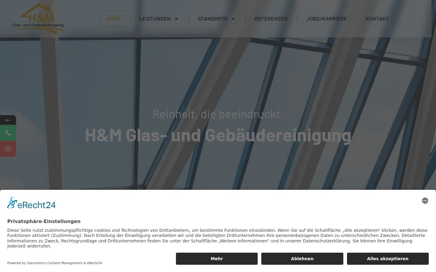 Screenshot des Einwilligungsbanners vor jeglicher Interaktion