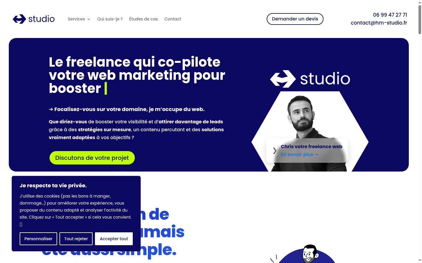 Screenshot del banner di consenso mostrato prima di qualsiasi interazione