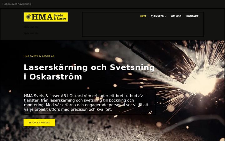 Screenshot of hmalaser.se