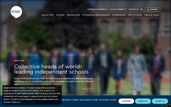 Screenshot of hmc.org.uk