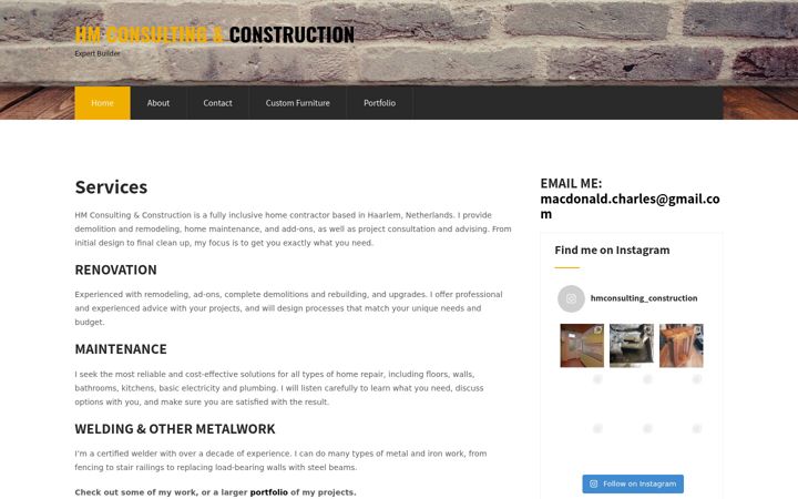 Screenshot of hmconstruction.nl