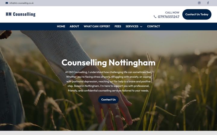 Screenshot of hmcounselling.com