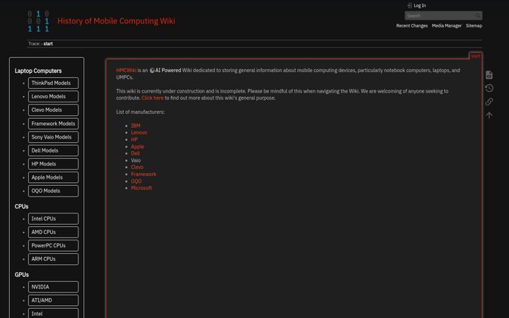 Screenshot of hmcwiki.net