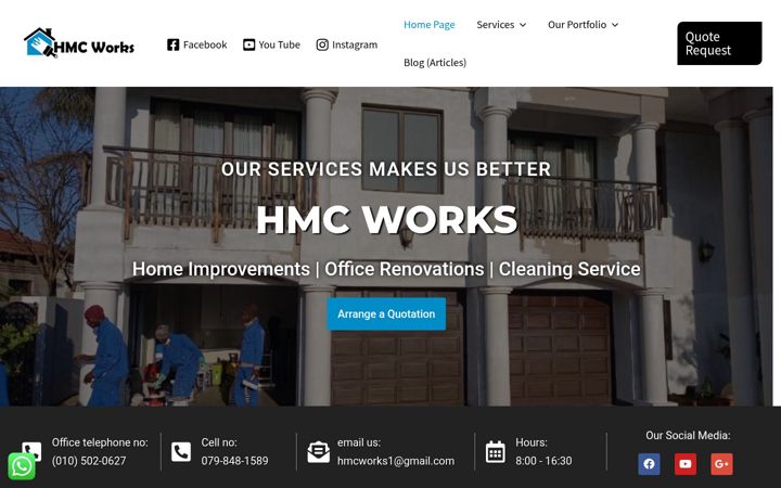 Screenshot of hmcworks.co.za