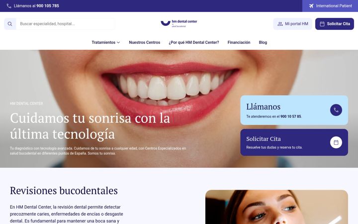 Screenshot of hmdentalcenter.com