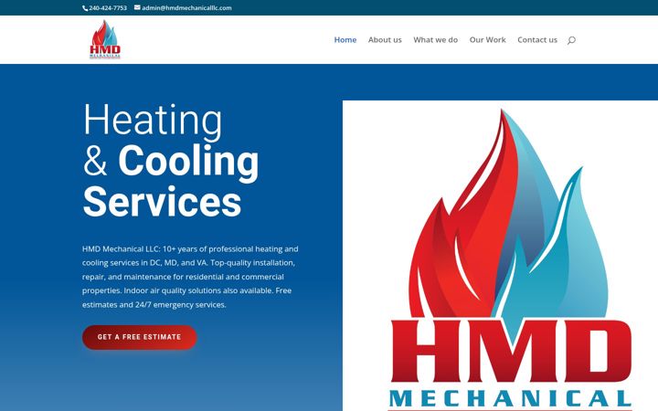 Screenshot of hmdmechanicalllc.com