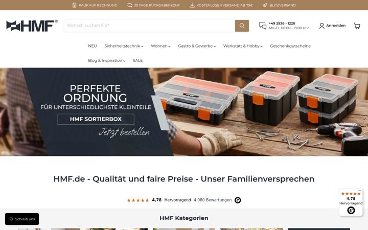 Screenshot of hmf.de