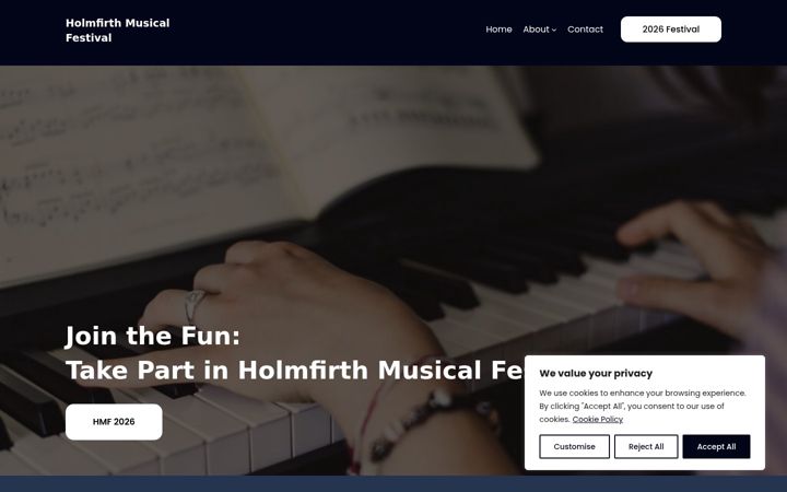 Screenshot of hmf.org.uk
