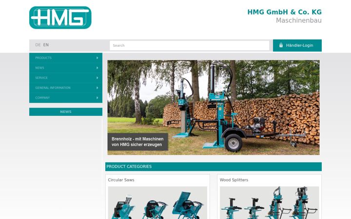 Screenshot of hmg-maschinen.de