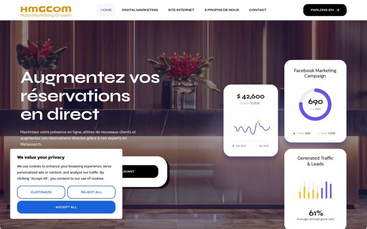Screenshot of hmgcom.com
