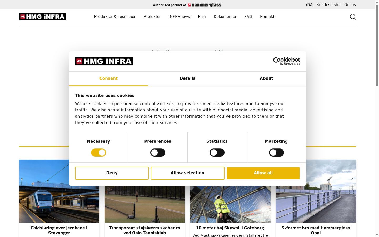 Snímek obrazovky baneru souhlasu zobrazeného před jakoukoli interakcí