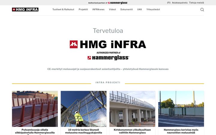 Screenshot of hmginfra.fi