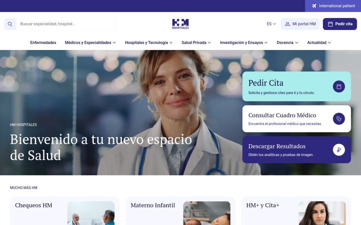 Screenshot di hmhospitales.com