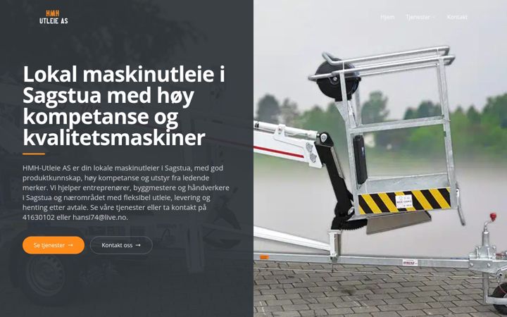 Screenshot of hmhutleie.no