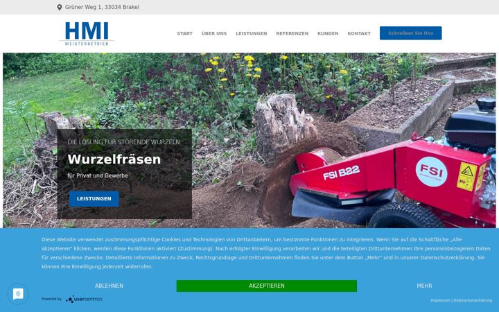 Screenshot of hmi-meisterbetrieb.de