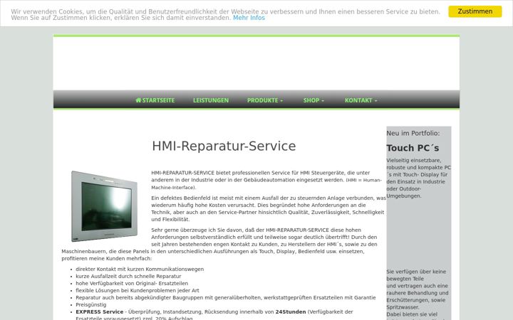 Screenshot of hmi-repair.de
