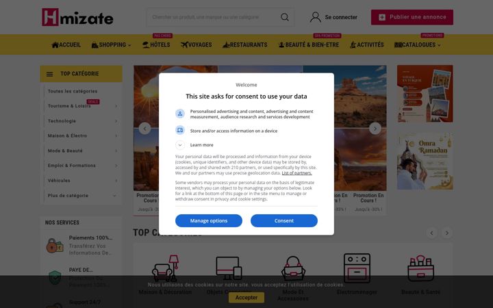 Screenshot of hmizate.ma