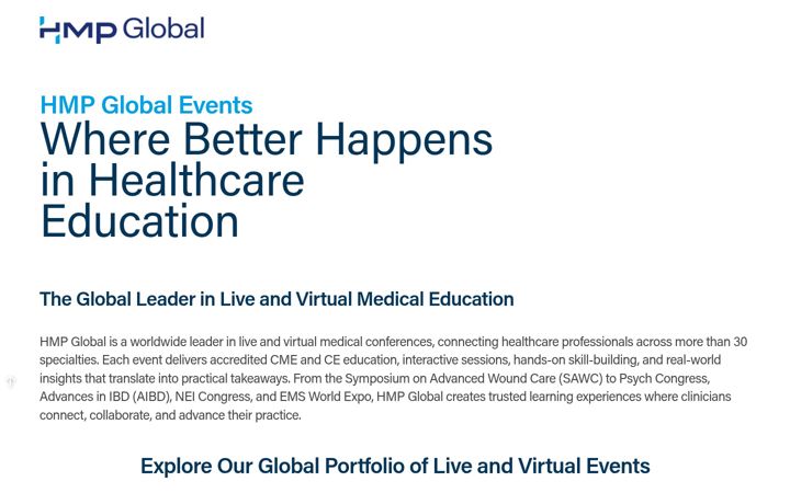 Screenshot von hmpglobalevents.com