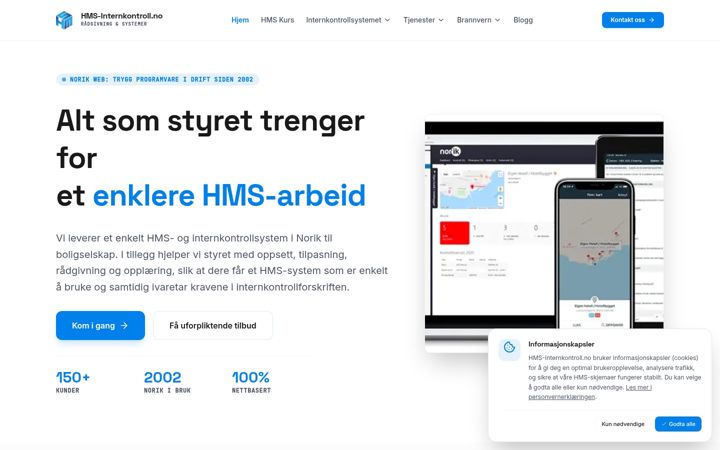 Screenshot of hms-internkontroll.no
