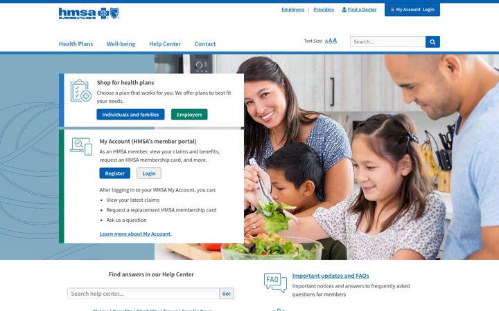 Screenshot of hmsa.com