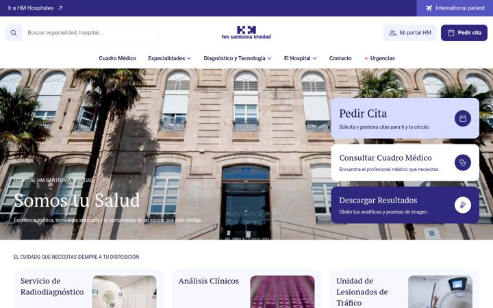 Screenshot of hmsantisimatrinidad.com