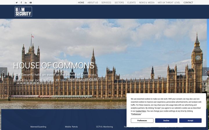 Screenshot of hmsecurityservices.co.uk