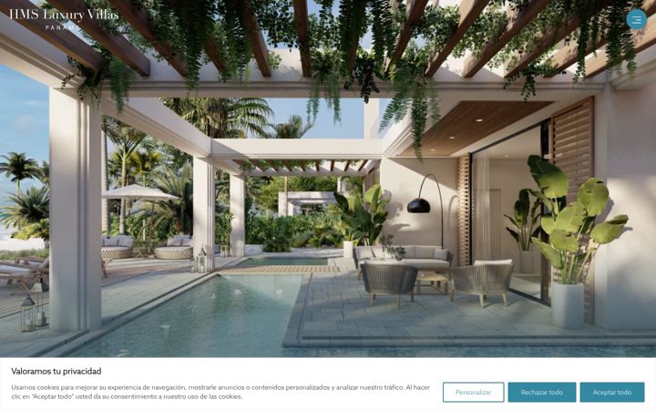 Screenshot of hmsluxuryvillas.com