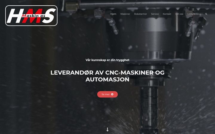 Screenshot of hmsmaskin.no