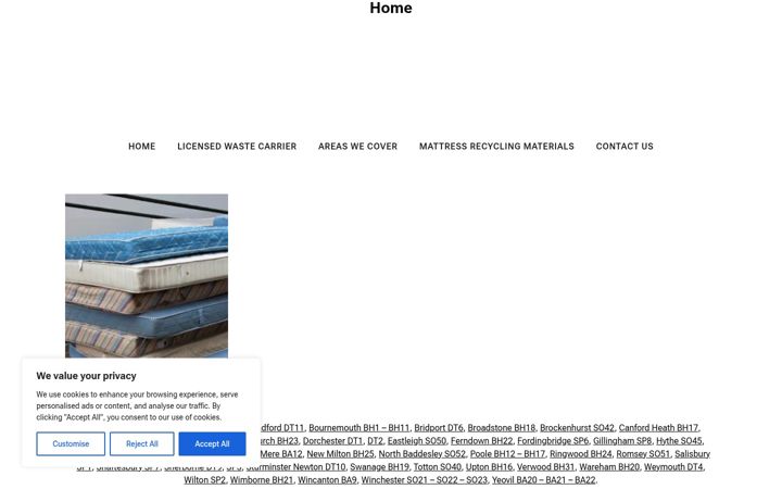 Screenshot of hmsmattresscollection.co.uk