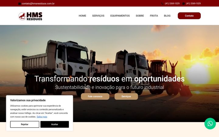 Screenshot of hmsresiduos.com.br