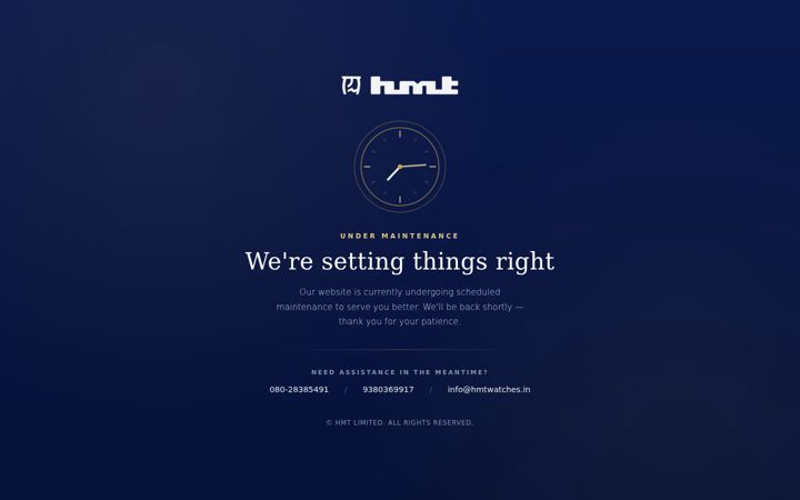 Screenshot of hmtwatches.in