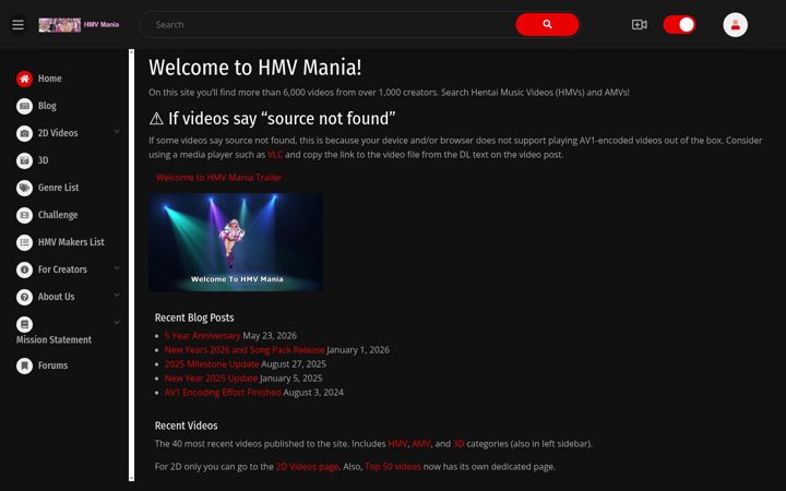 Screenshot of hmvmania.com
