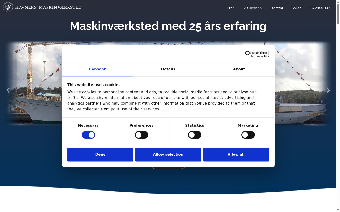 Ekrānuzņēmums ar piekrišanas baneri, kas tika rādīts pirms jebkādas mijiedarbības