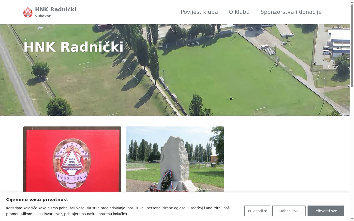 Skärmbild av samtyckesbannern som visades före någon interaktion