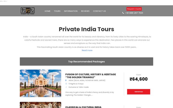 Screenshot of hnktravels.com