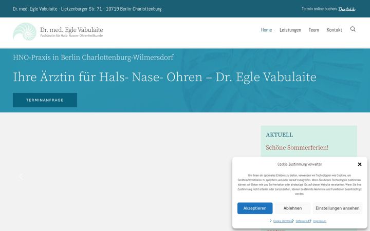 Screenshot of hno-dr-vabulaite-charlottenburg.de