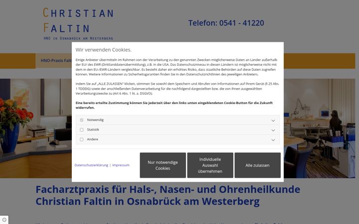 Screenshot of hno-faltin-osnabrueck.de