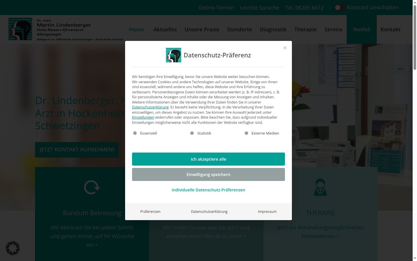 Screenshot of the consent banner shown before any interaction