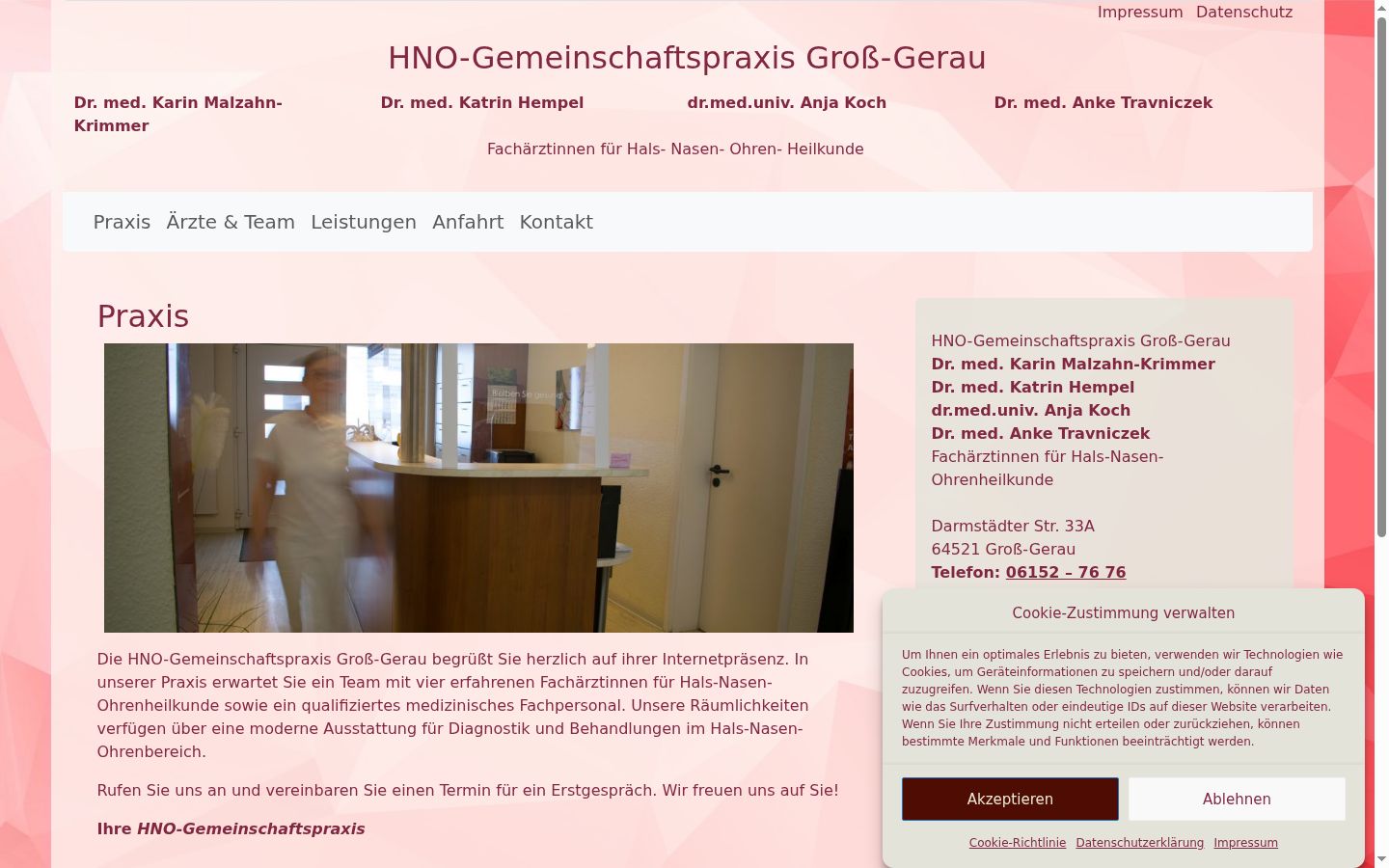 Screenshot des Einwilligungsbanners vor jeglicher Interaktion