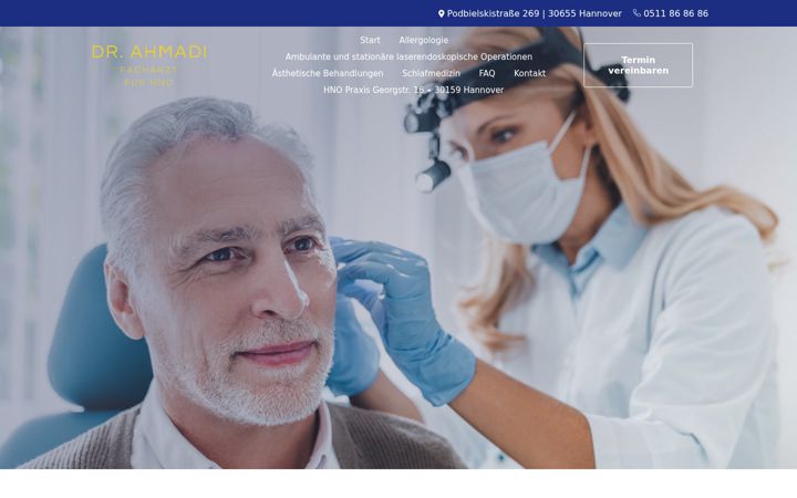 Screenshot of hno-hannover-arzt.de